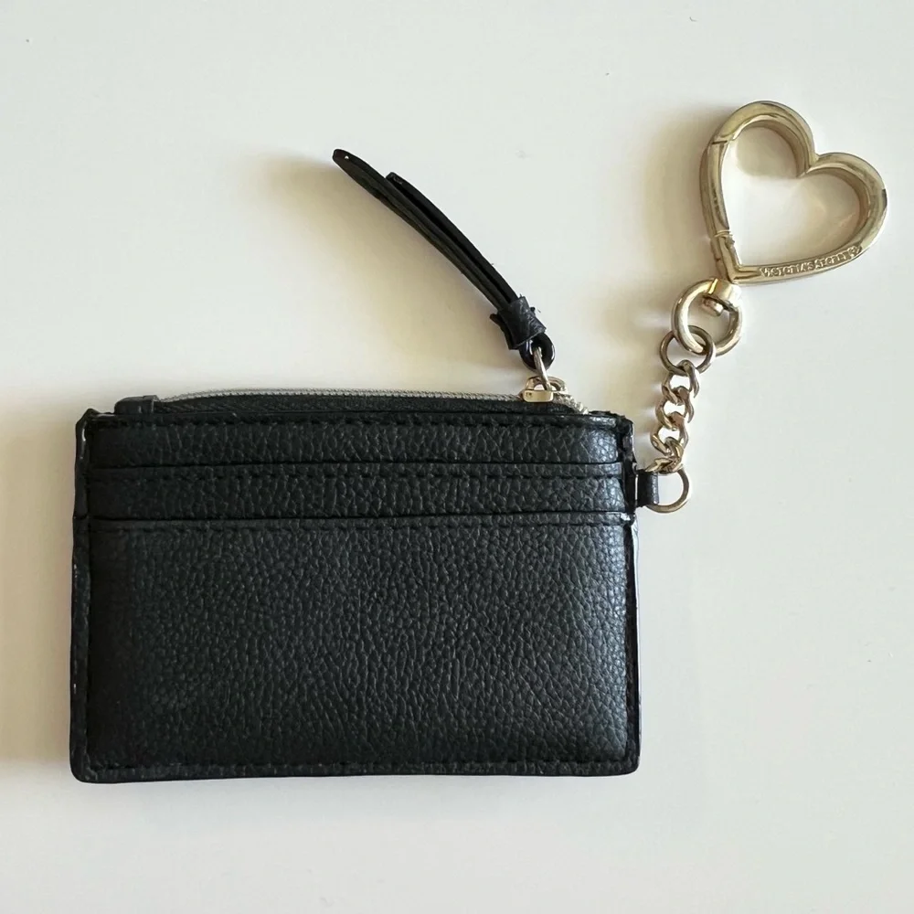 VTG Victoria’s Secret Black Heart Stud Card Case Keychain